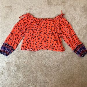 Flowy Floral Top with Shoulder Ties